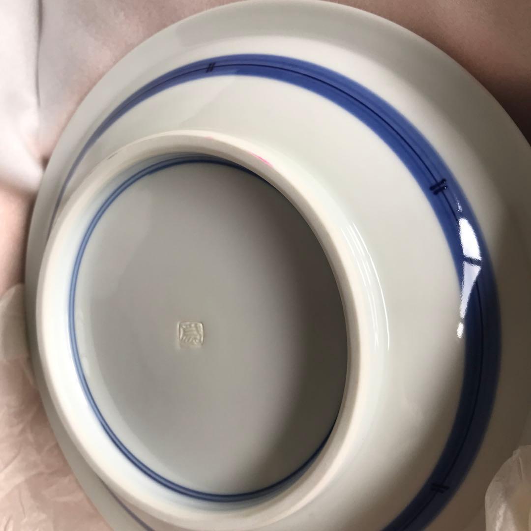 染付子文　硯　飾皿　子年　12支　藍