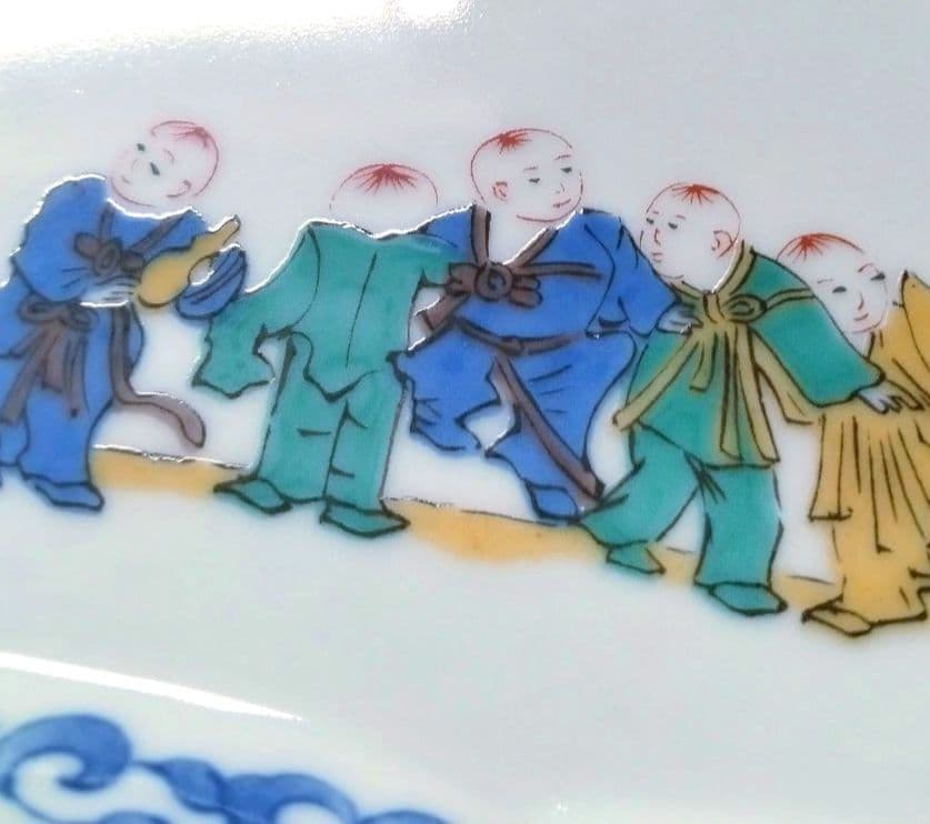 古九谷 九谷焼 九谷青郊 青郊窯 絵変わり 花鳥図 長角皿 角皿 5客揃