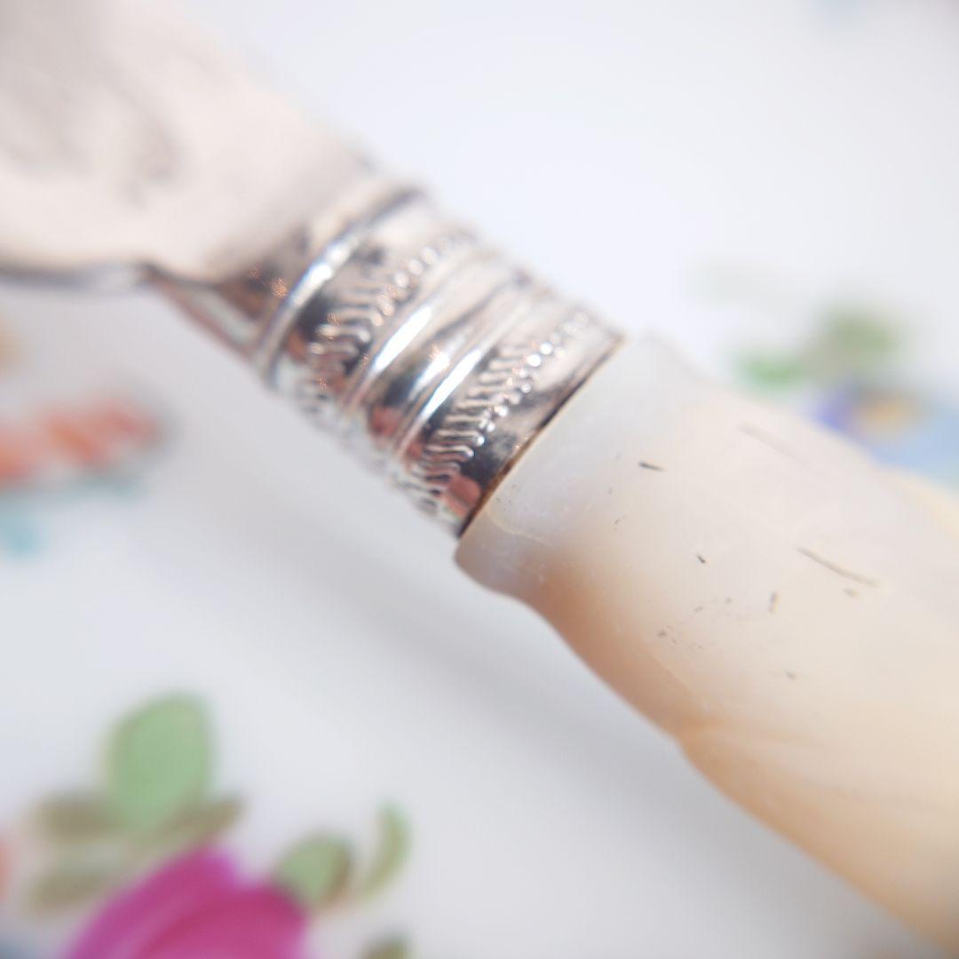 訳あり　白蝶貝　カトラリー　ナイフ　フォーク　マザーオブパール　アンティーク