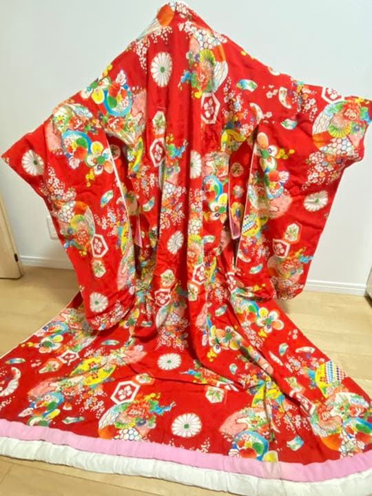 七五三 舞妓さん風　アンティーク 引き振袖着物セット
