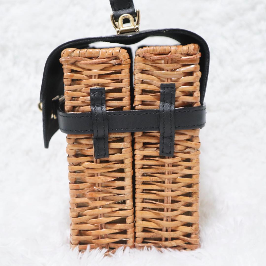 ヴィオラドーロ スプリットラタン ターンロック付き 2WAYトップハンドルバッグ