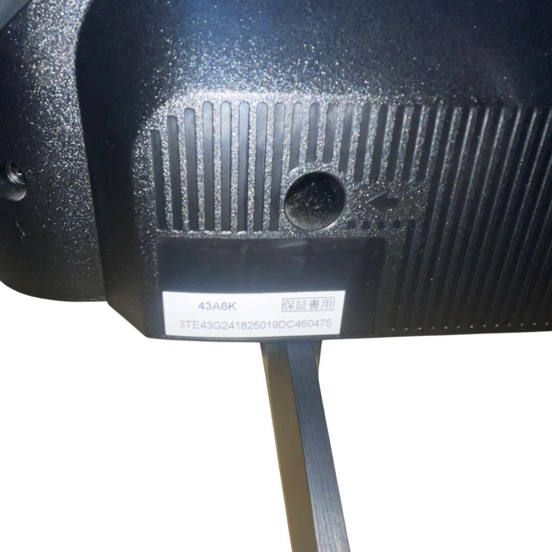 【良品】ハイセンス 43インチ 液晶テレビ 43A6K 　2024年製