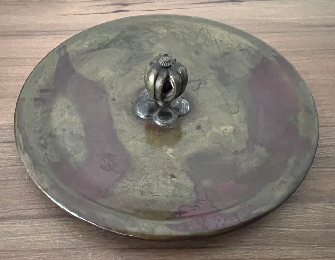 十一代 宮崎寒雉 彦九郎 鉄瓶 手取釜 廣口形 紫銅蓋 茶道具 煎茶道具 共箱