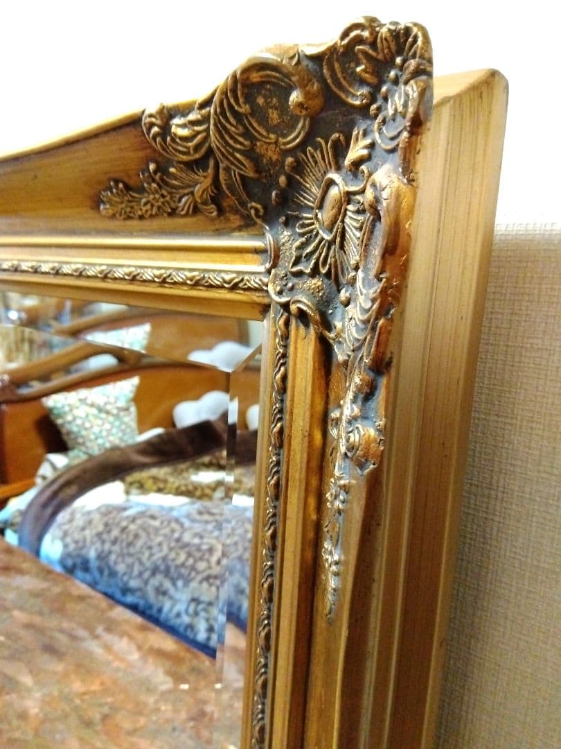 イタリア製 ウォールミラー ／ヴィンテージ インテリア 壁掛け 鏡