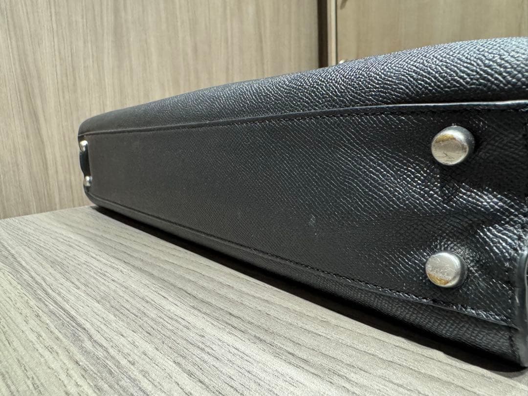 COACHブラックレザービジネスバッグ 黒