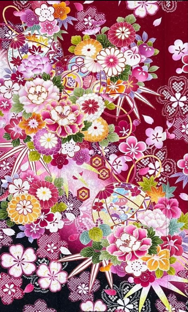 振り袖　フルセット　長襦袢付　ブランド　金彩加工　刺繍入り　銀通　成人式　735