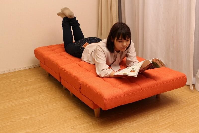 再入荷 3way　2分割ソファベッド　ブラック（ＰＶＣ)