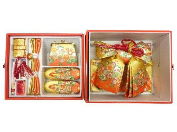 sati0503さん専用　日本製 七五三蝶帯 結び帯 女の子 ７歳 筥迫 セット