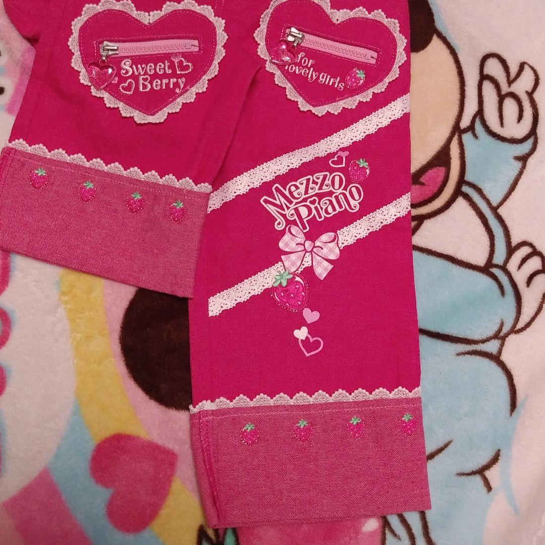 新品★タグ付き★メゾピアノ★パンツ　90★サスペンダー★フリル　パンツ★