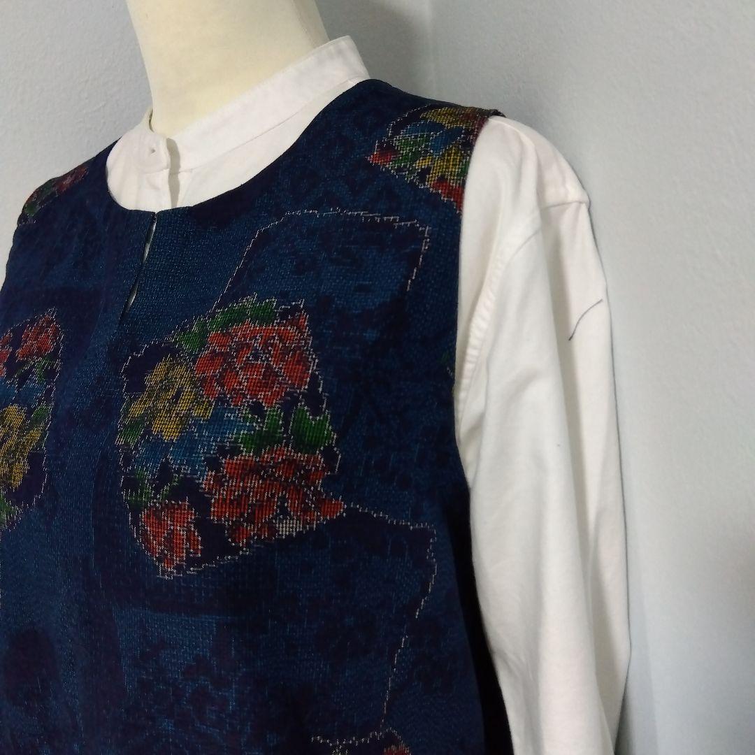 楊貴妃　2026J009 　着物リメイク　十日町紬　ジャンパースカート