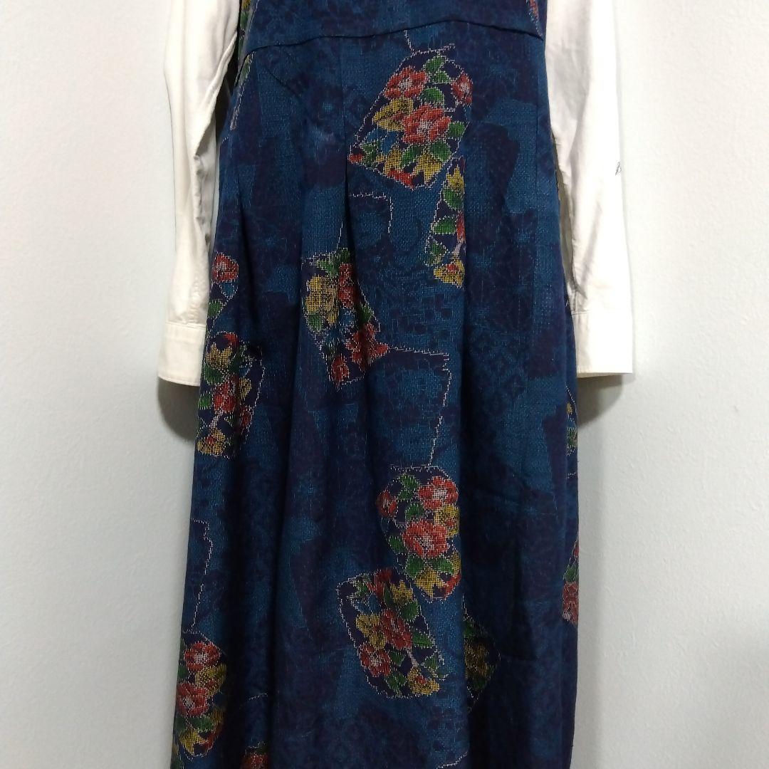 楊貴妃　2026J009 　着物リメイク　十日町紬　ジャンパースカート