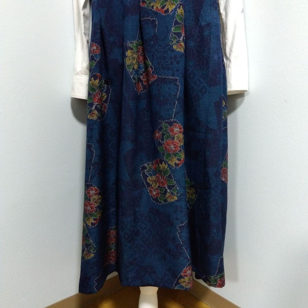 楊貴妃　2026J009 　着物リメイク　十日町紬　ジャンパースカート