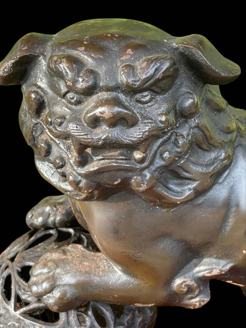 大型⭐️銅獅子⭐️金属工芸⭐️骨董品⭐️古美術⭐️開運置物⭐️アンティーク コレクション