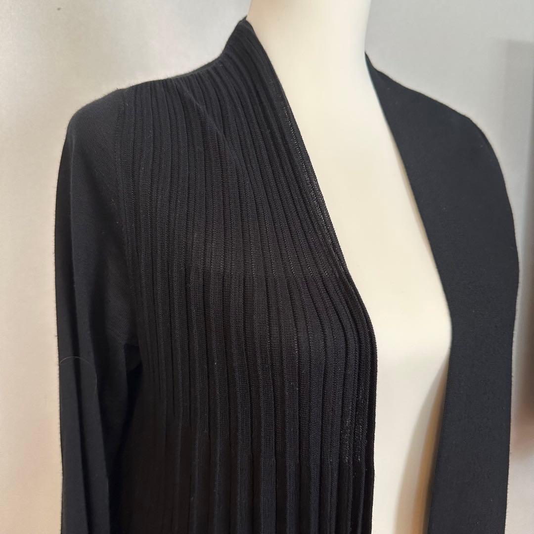 ★サルヴァドーレ フェラガモ★ウールシルクロングカーディガン 黒 ベルト付