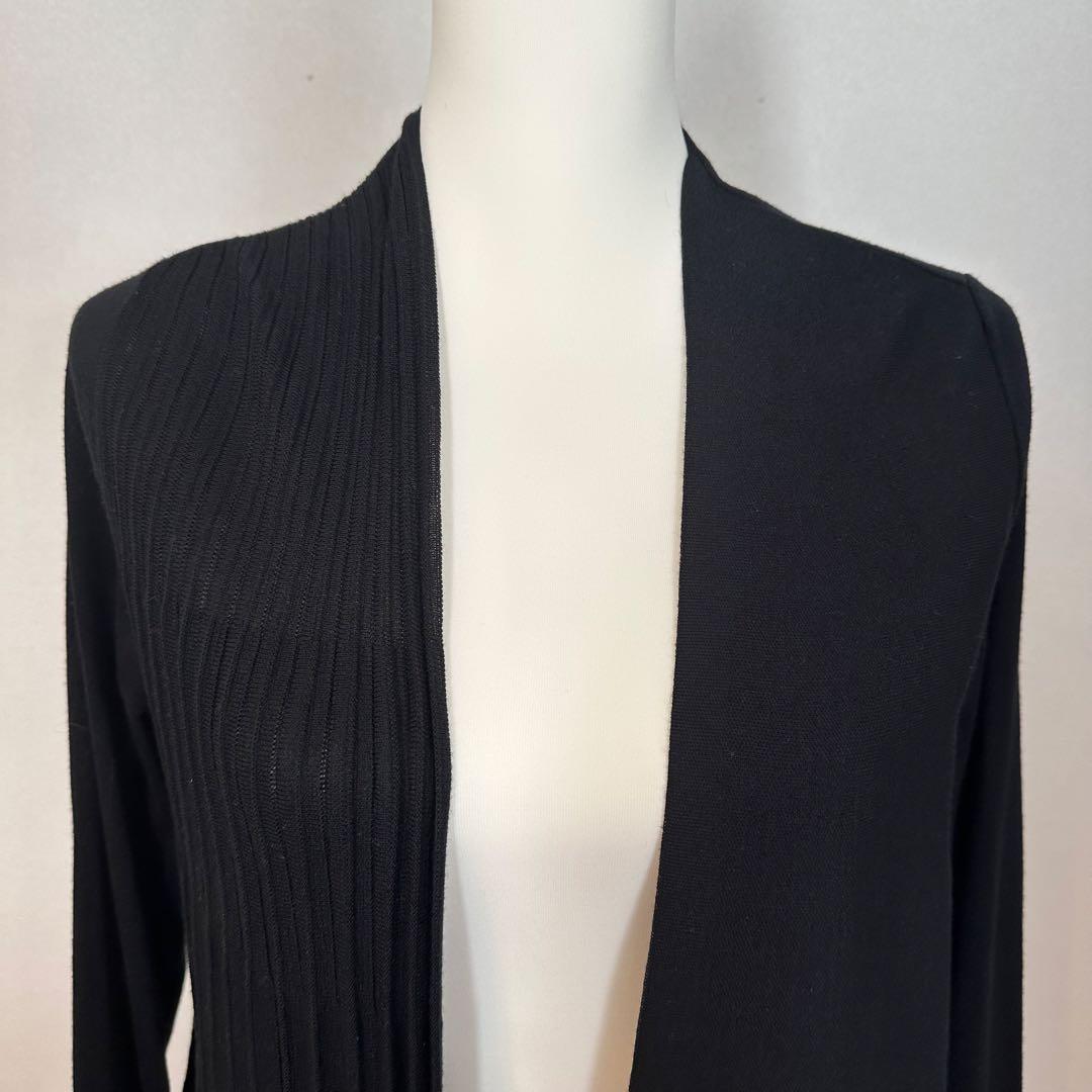 ★サルヴァドーレ フェラガモ★ウールシルクロングカーディガン 黒 ベルト付