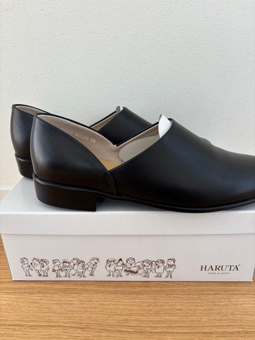 HARUTA スムース素材のスポックシューズ #SD150 ブラック25EE