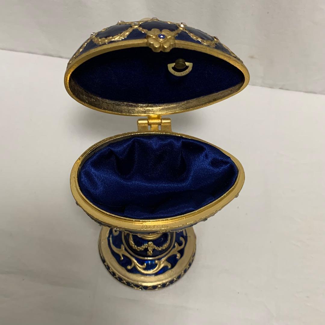 KRISCHERCO ジュエリーケース オルゴール付き ヴィンテージ品　ブルー