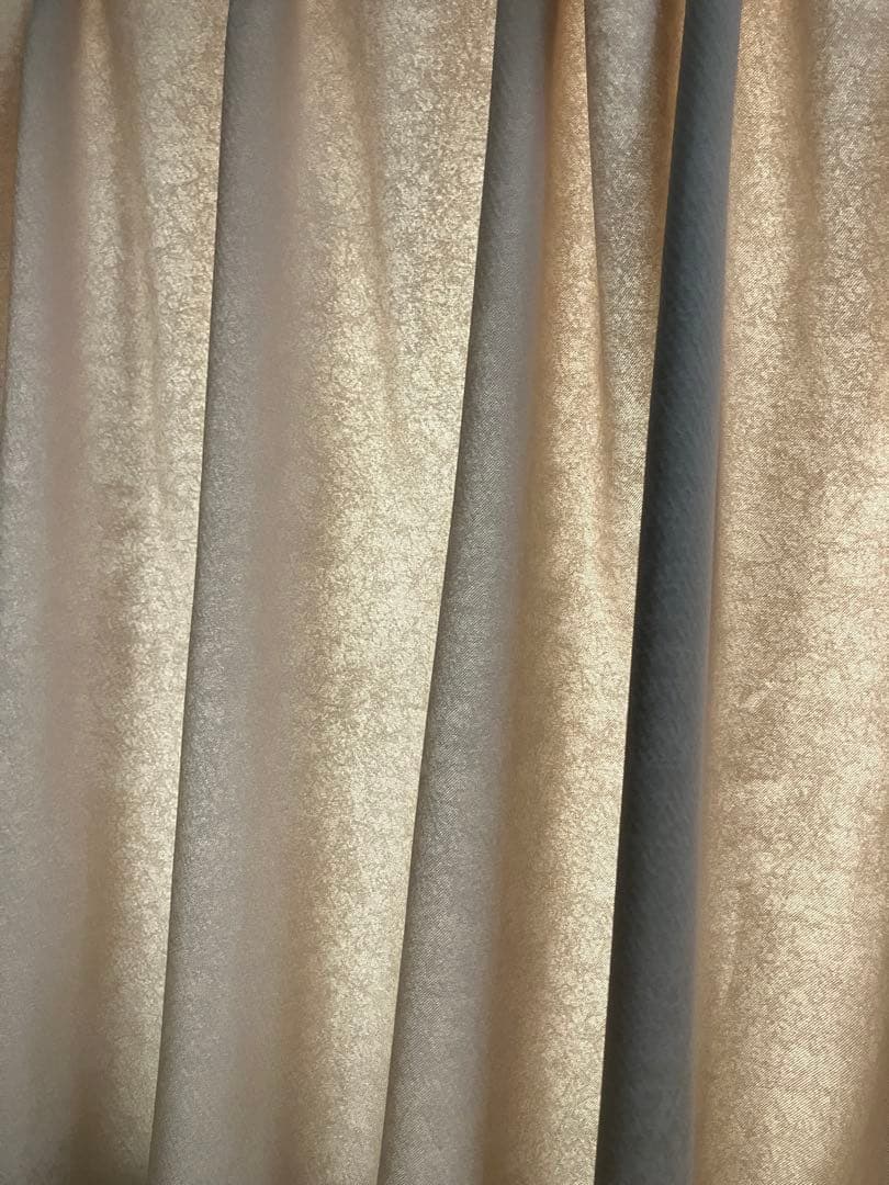 クリーム色 ドレープカーテン 2枚組　約117cm×190cm（丈×横幅）