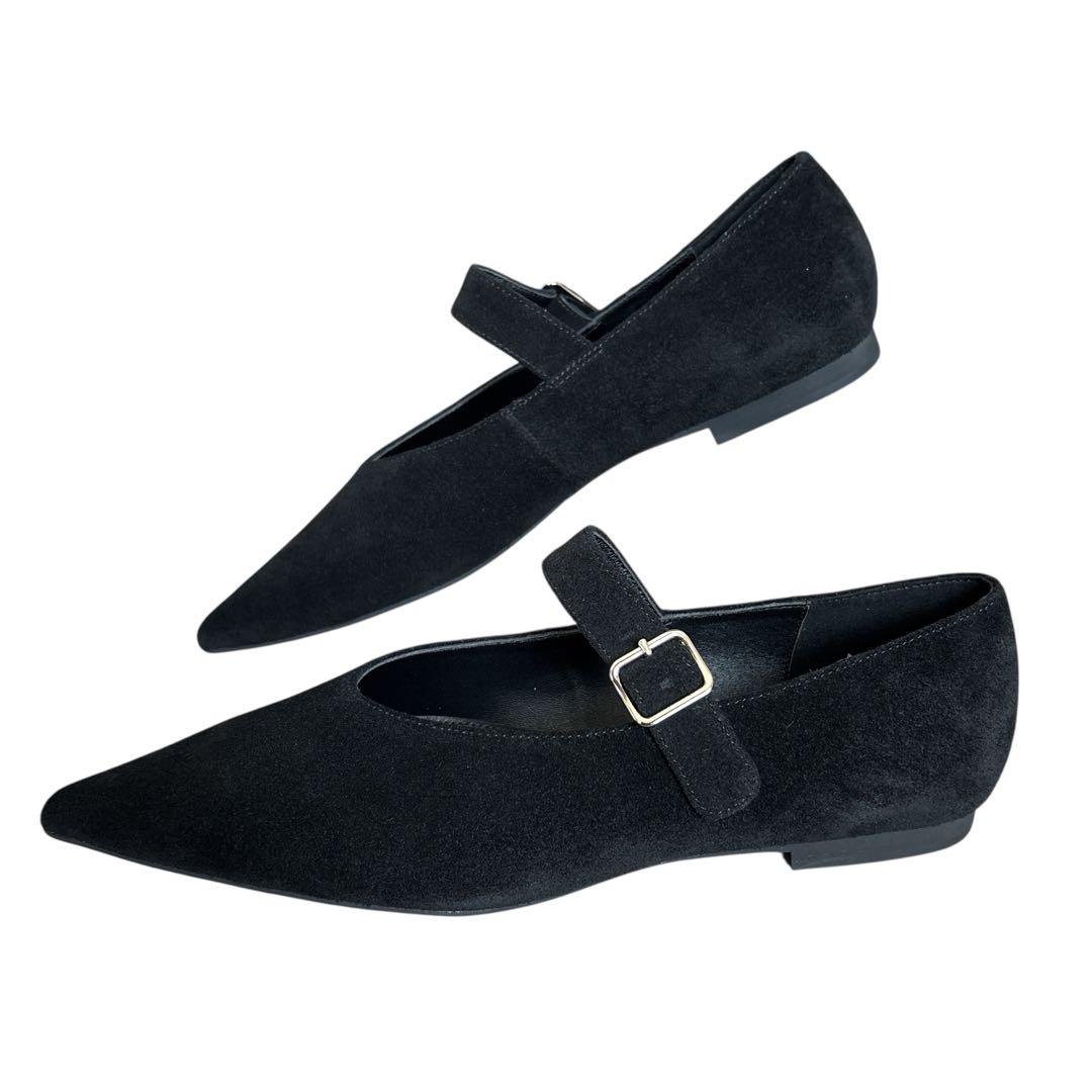 未使用✨ エトレトウキョウ メリージェーン 24.5 スエード ポインテッドトゥ