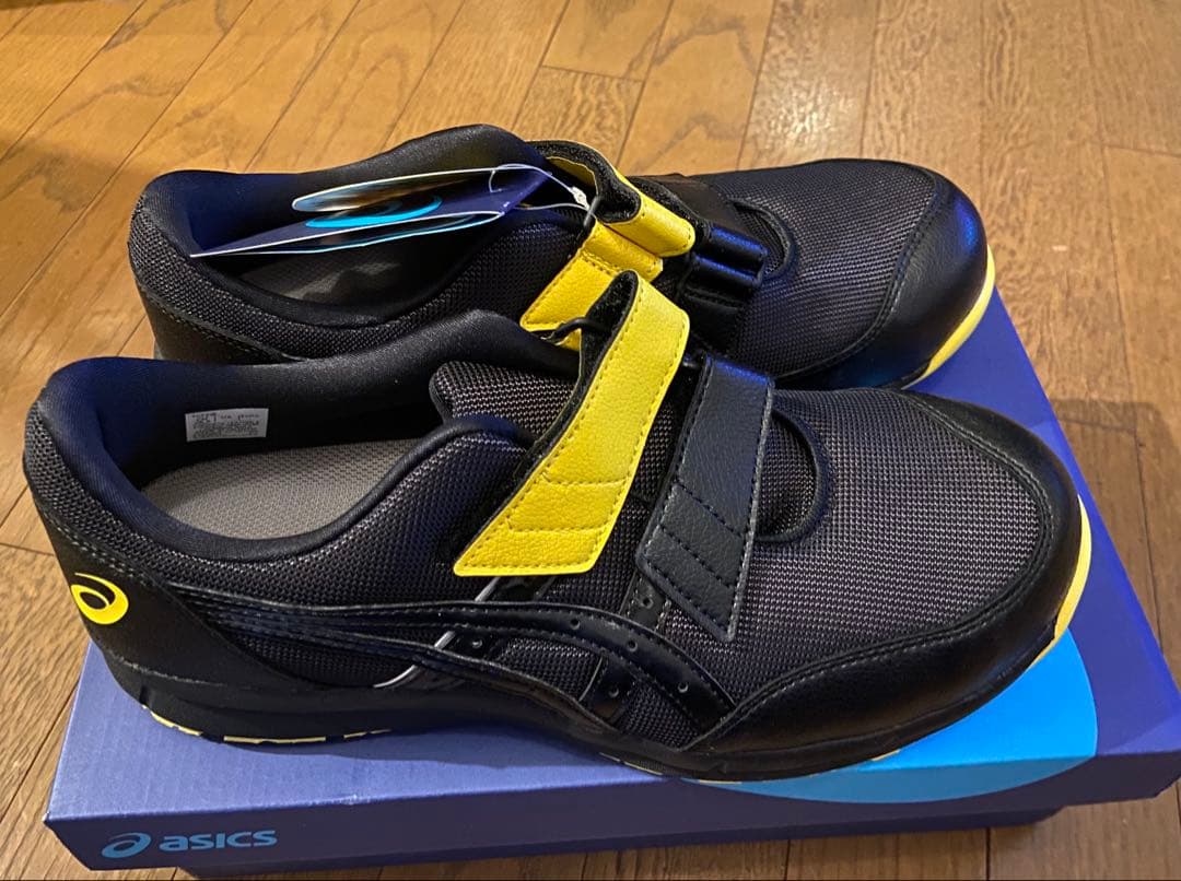 asics 安全靴 黒/黄色 ベルクロ