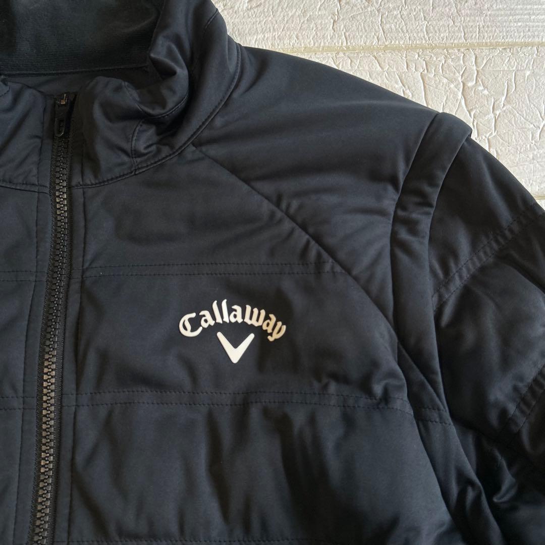 美品 Callaway ブラック 中綿 2way ジャケット 軽量 ダブルジップ