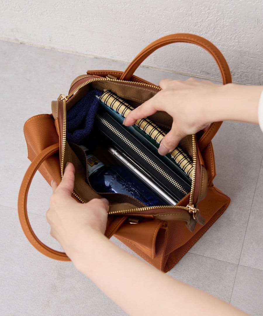 【ear PAPILLONNER】きれいめ撥水トートバッグS　オレンジ