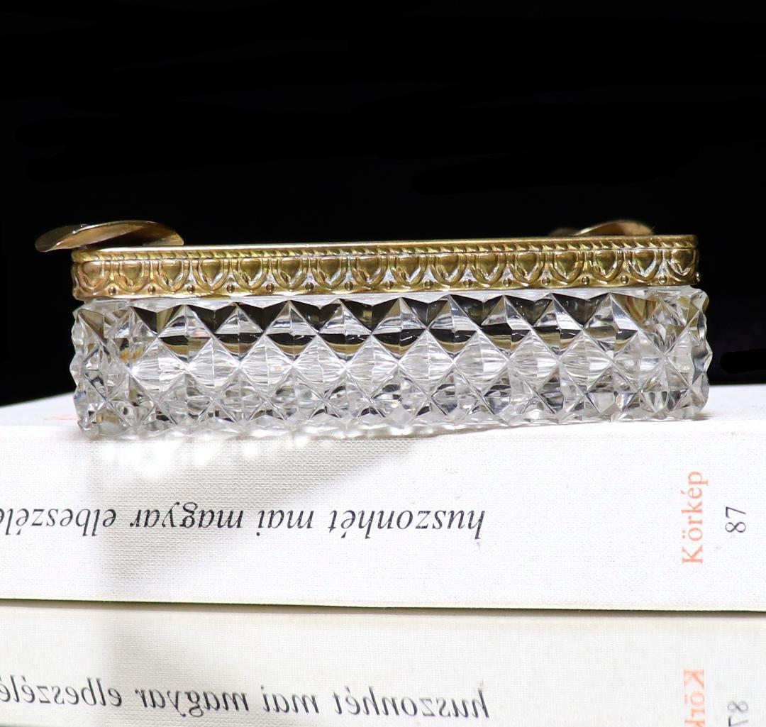 オールド・バカラ 珍品 1890年頃 大型 ブロンズ装飾灰皿 ディアマン ビゾー