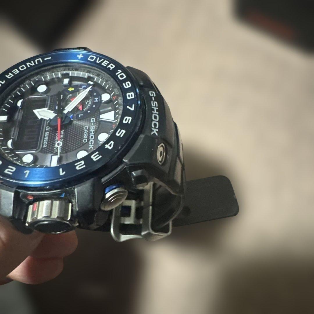 【中古品】G-SHOCK デジタル腕時計 ブラック/ブルー　GWN-1000B