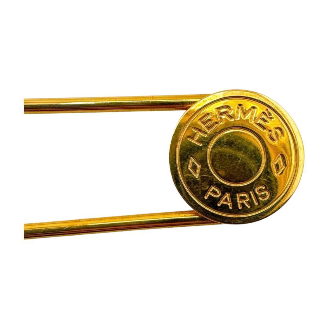 エルメス GP セリエ ピンブローチ　安全ピン　ゴールド　レディース
