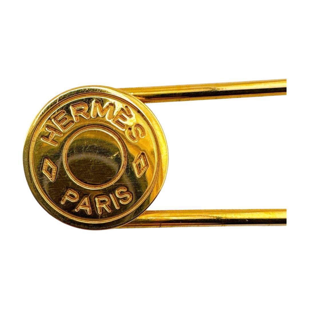 エルメス GP セリエ ピンブローチ　安全ピン　ゴールド　レディース