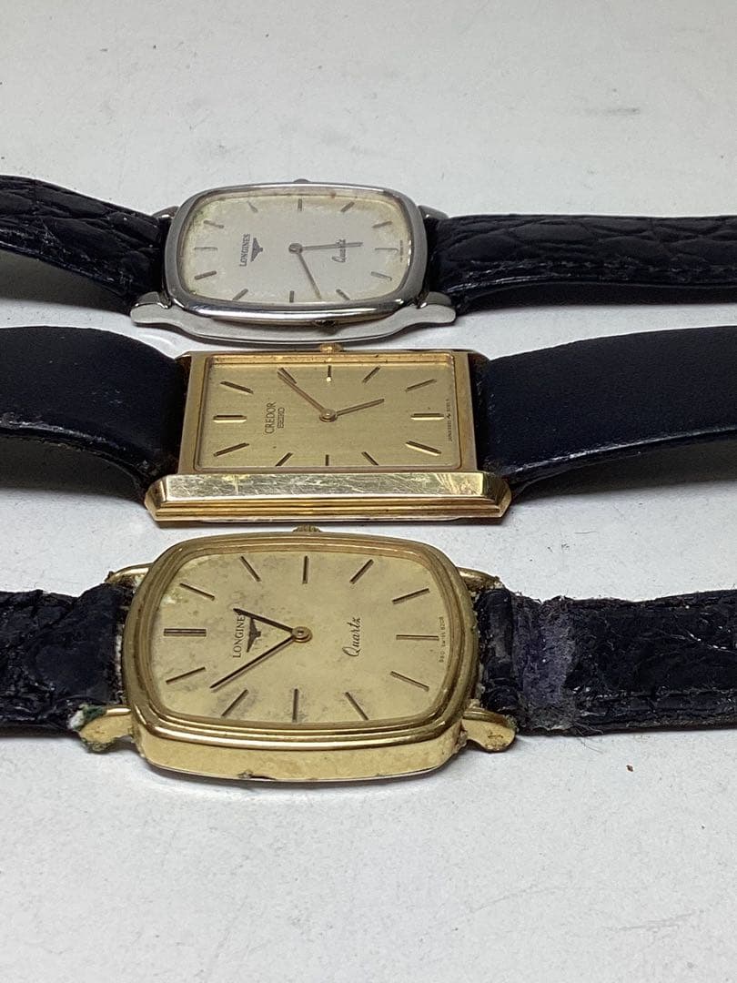 G*i様 ジャンク　LONGINES、SEIKO クォーツ 時計 金色 スクエア