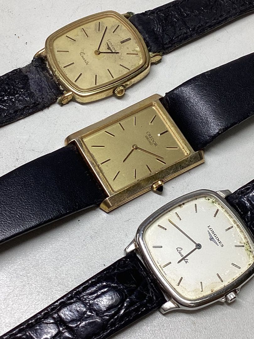 G*i様 ジャンク　LONGINES、SEIKO クォーツ 時計 金色 スクエア