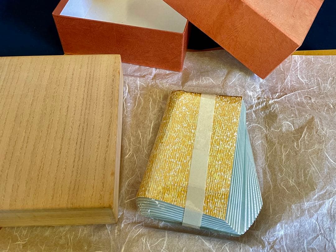 割引❣️「祖」 千家十職 表具師 奥村吉兵衛 金銀 水色 釜敷 紙釜敷 (Ｂ)