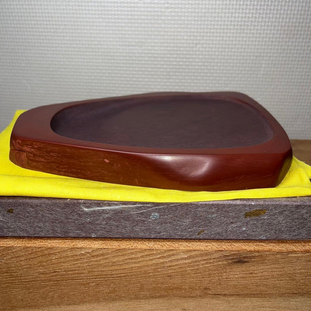 ⭕️岩手県　紫雲石硯　佐藤鐡治　天然硯　新品　石紋綺麗　レアな作品