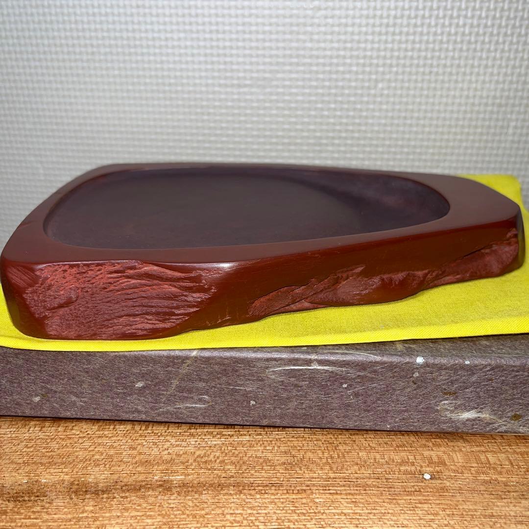 ⭕️岩手県　紫雲石硯　佐藤鐡治　天然硯　新品　石紋綺麗　レアな作品
