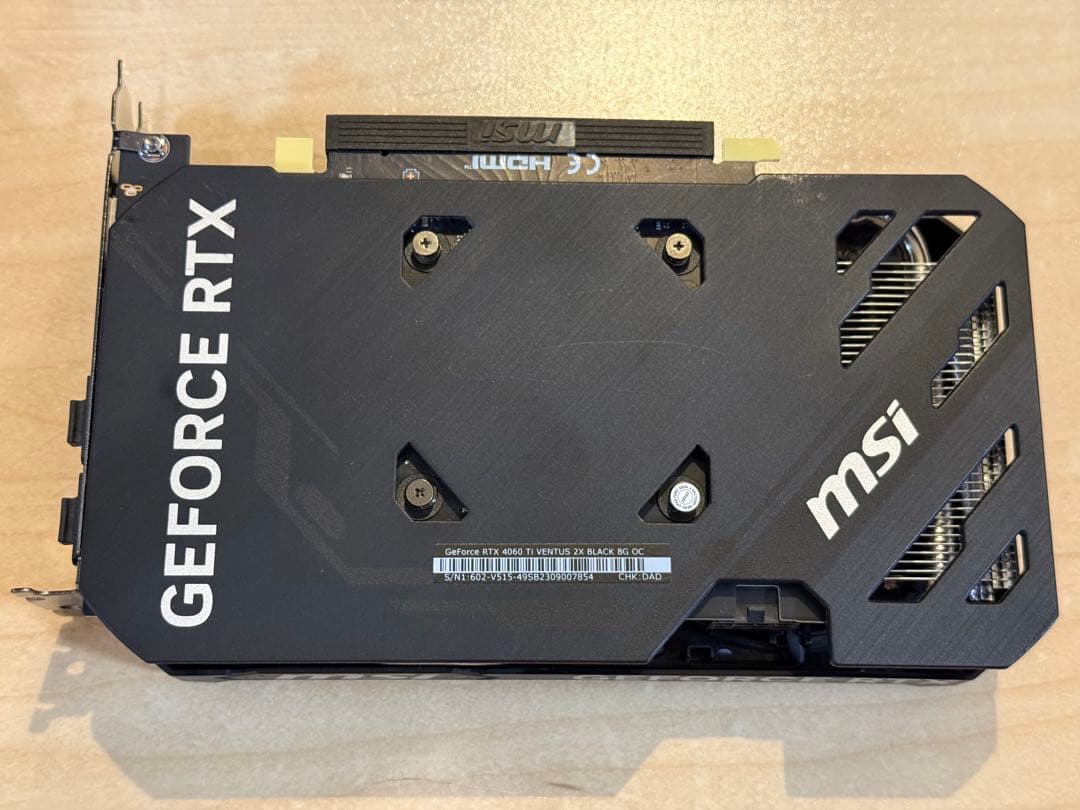 グラフィックボード・グラボ・ビデオカード MSI GEFORCE RTX 4060Ti VENTUS BLACK OC