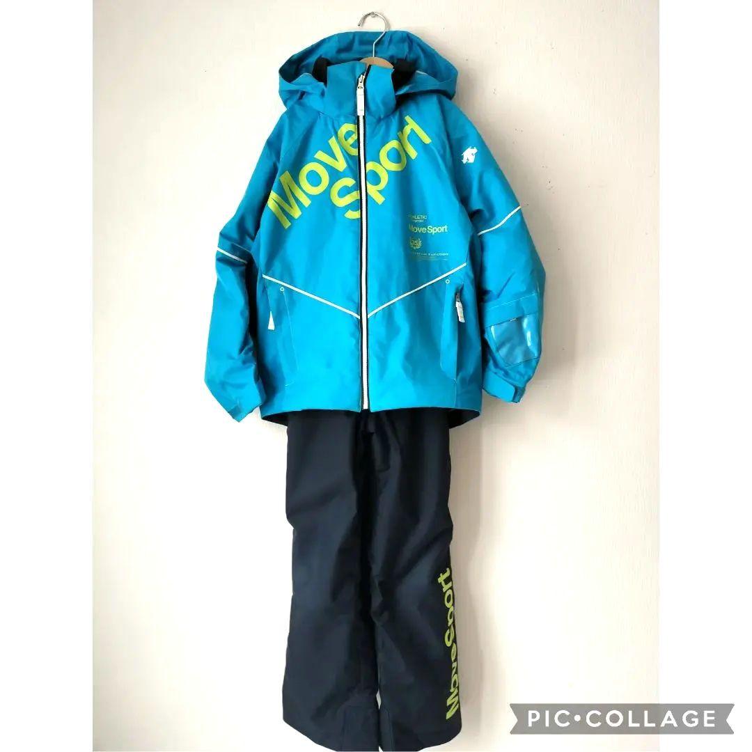 美品 デサント Move Sport ジュニアスキーウェア 150 上下　アクア