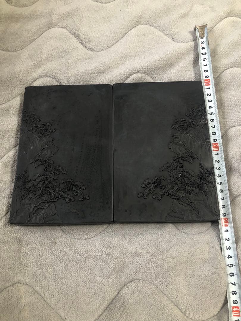 硯 对硯 山水紋 すずり 端溪硯 文房四寶 書道用品 端渓硯