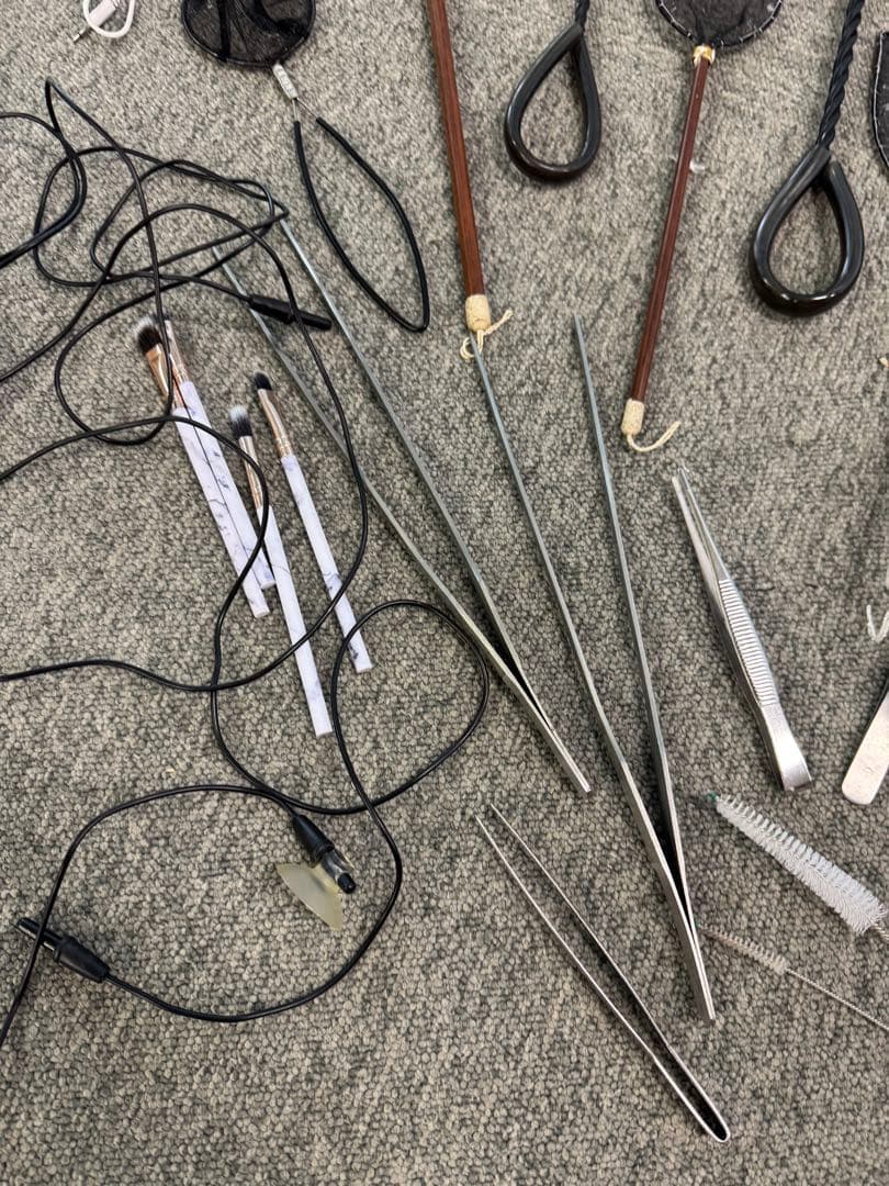 【業務用メダカセット】網 水温計 スポイドなど 中古 水槽掃除用具セット