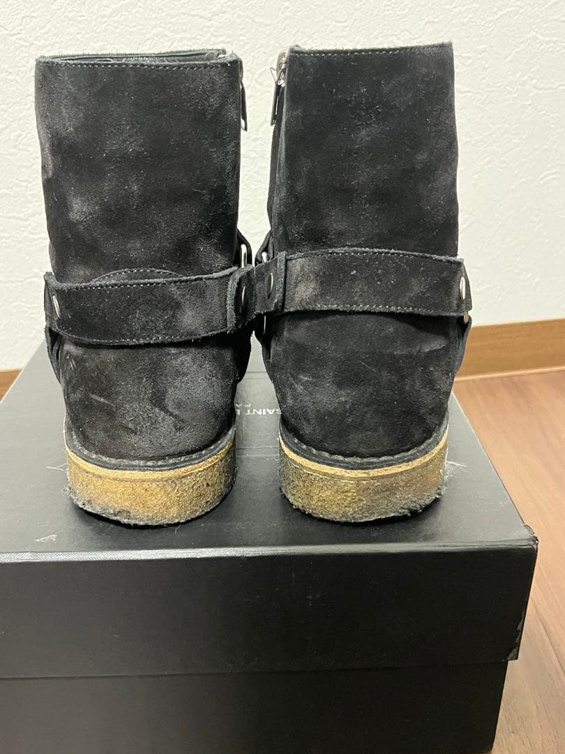 SAINT LAURENT サンローラン ブラック スウェードサイドゴアブーツ