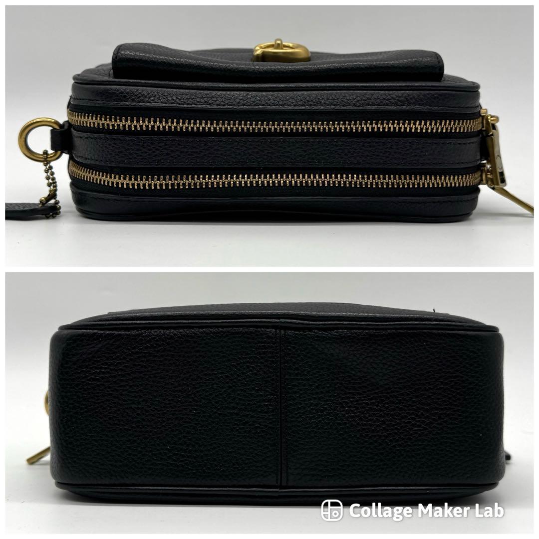 コーチ C0823 ウィロウ ショルダーバッグ カメラバッグ ブラック レザー