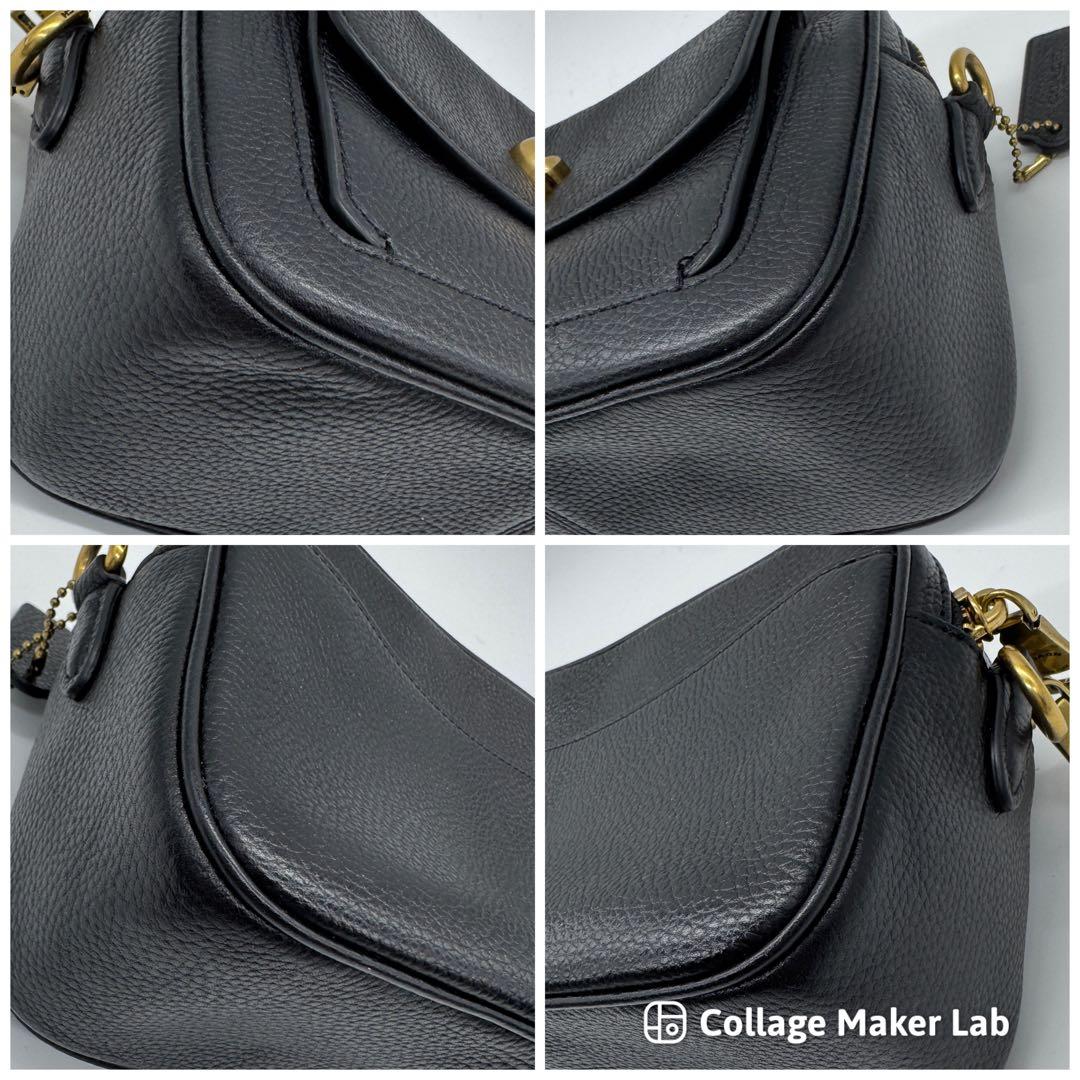 コーチ C0823 ウィロウ ショルダーバッグ カメラバッグ ブラック レザー