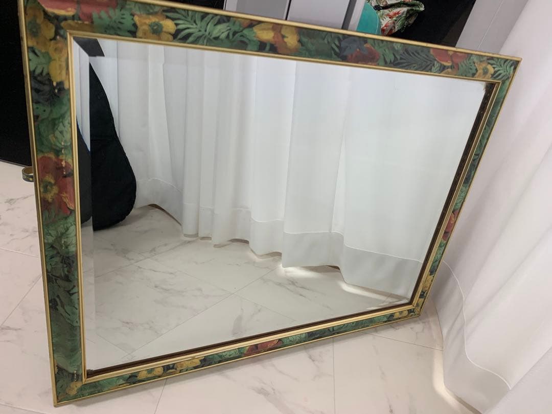 希少アンティークミラー　ハワイアンミラー　アジアンミラー　西海岸　南国リゾート