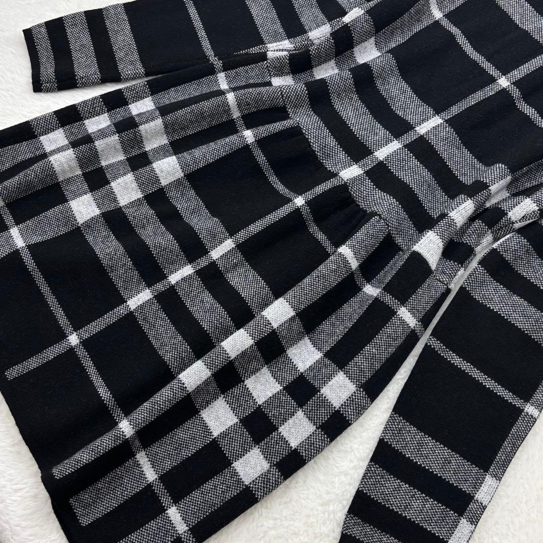 美品✨希少デザイン　バーバリーロンドン　ニットコート　カシミヤ混　メガチェック