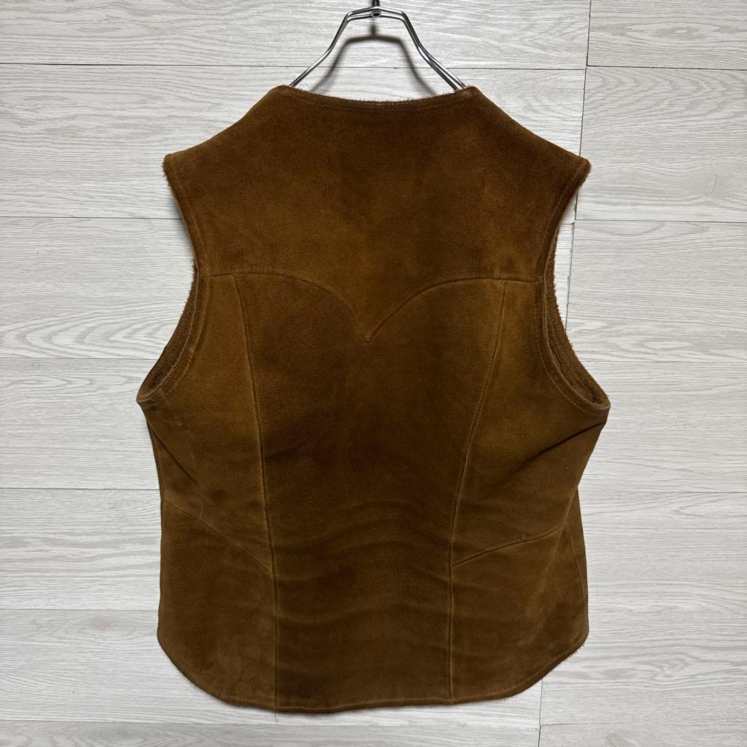 70s Pioneer Wear USA製 スエード ウエスタンベスト 裏ボア