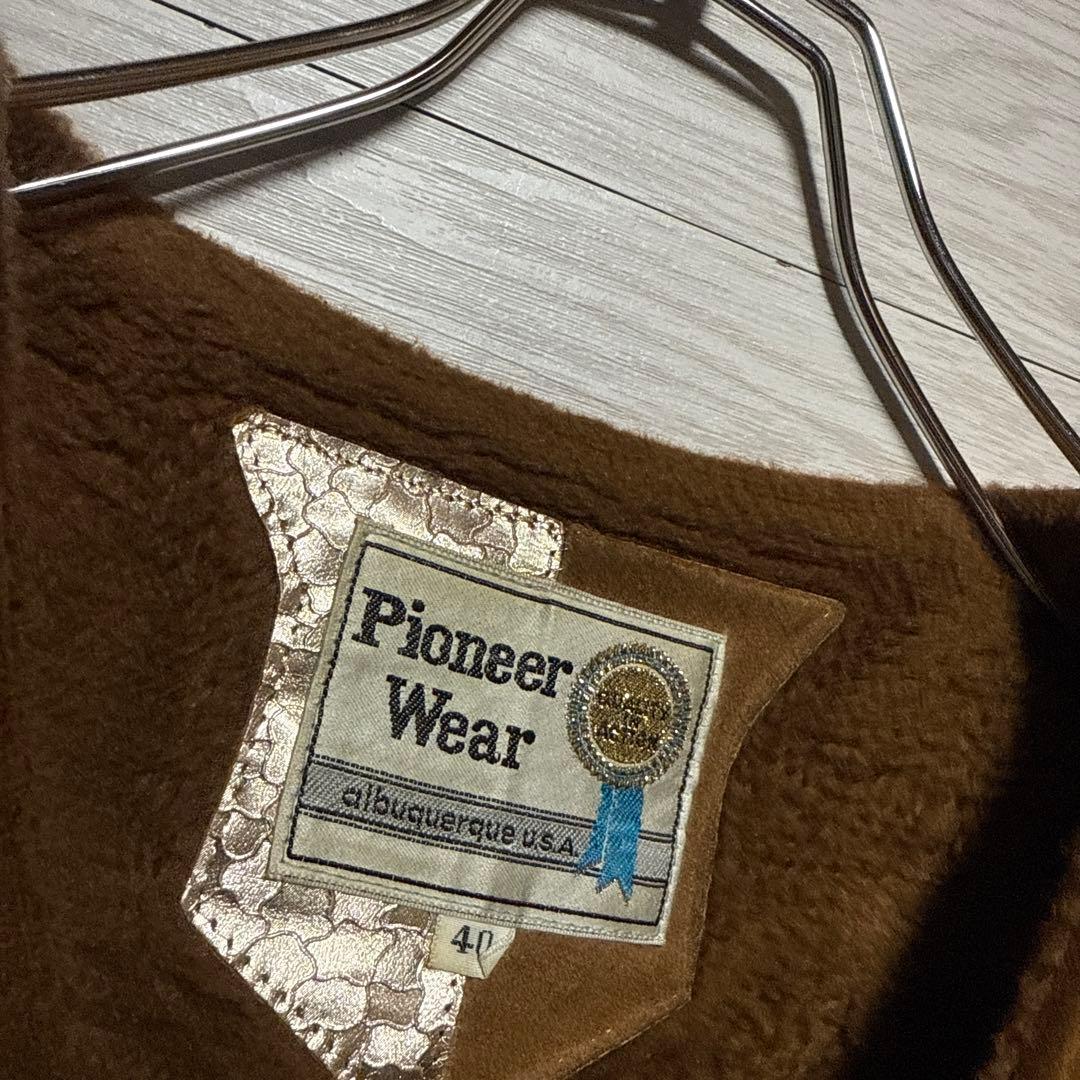 70s Pioneer Wear USA製 スエード ウエスタンベスト 裏ボア