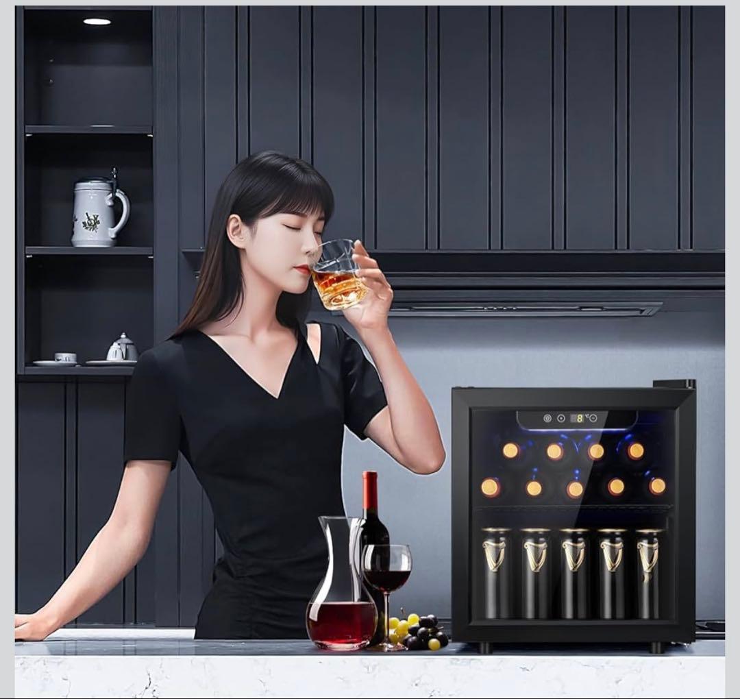 ワインセラー 36L 12本 48缶収納可能 家庭用 コンパクト 静音設計