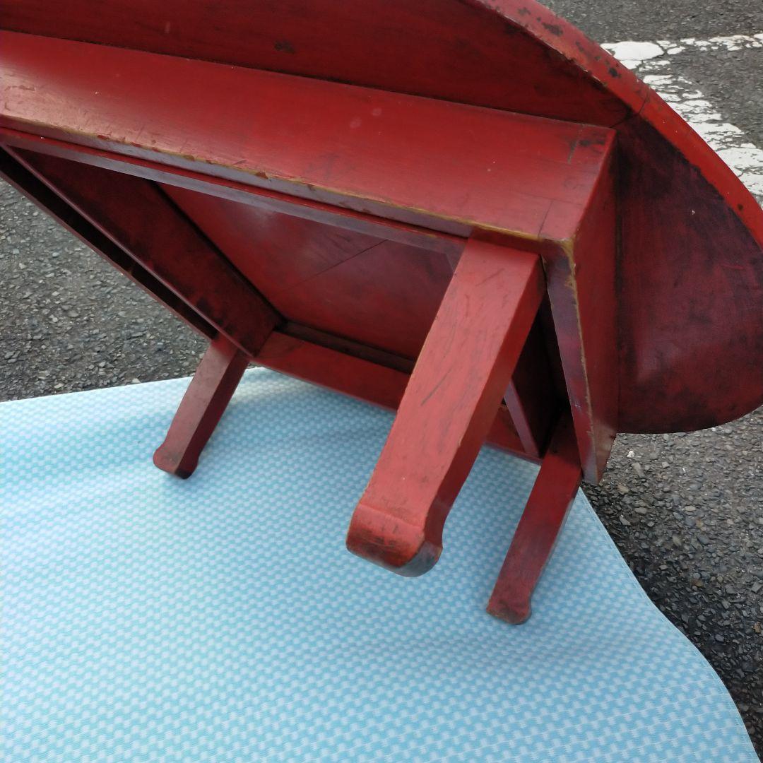 昭和レトロ　ちゃぶ台　アンティーク家具　折りたたみ丸テーブル