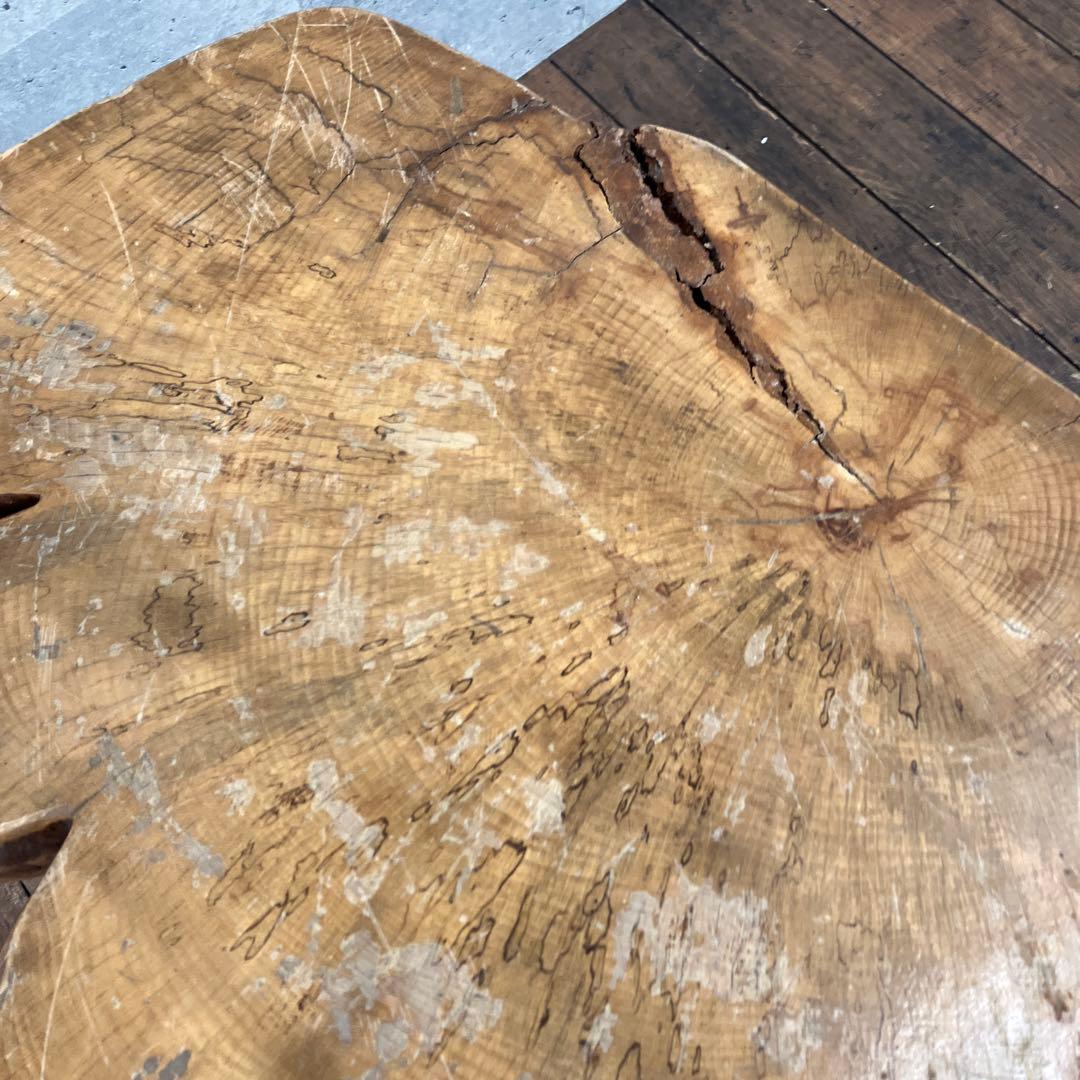 昭和レトロ 木製 一枚板 八咫烏 脚付き 座卓 センターテーブル ローテーブル