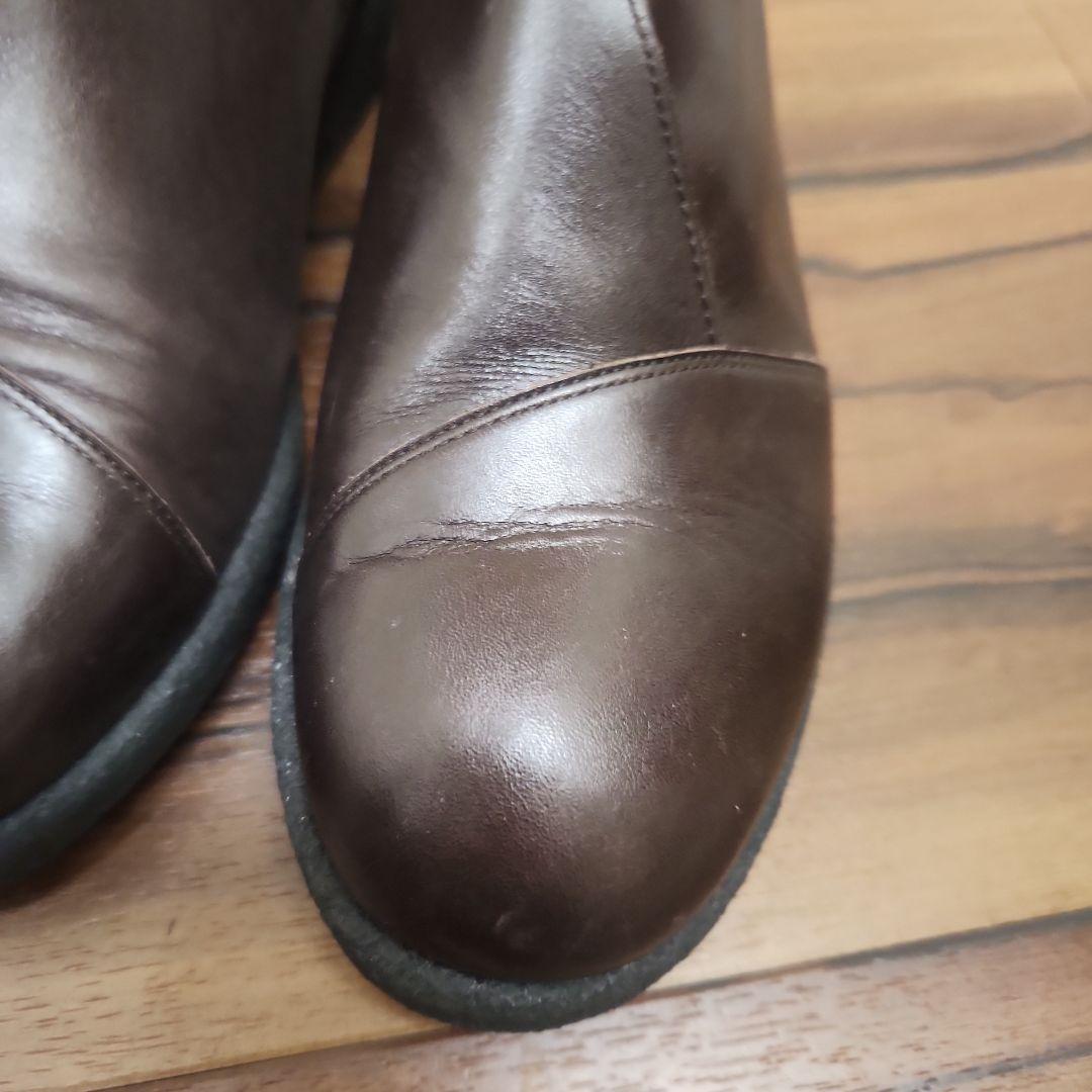 ヨーガンレール　ブラウン レザー ブーティ スリッポン